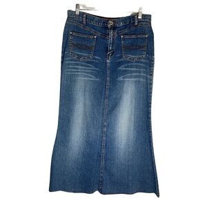 Vintage Y2K Denim Maxi Skirt Size 11